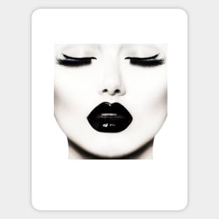 Woman, Girl, Lips print, Fashion art, Fashion print, Scandinavian art, Modern art, Wall art, Print, Minimalistic, Modern Sticker